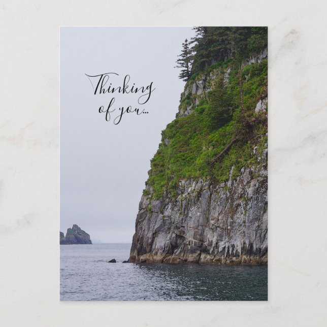 Cliff In Kenai Painterly Thinking Of You Postcard (Front)