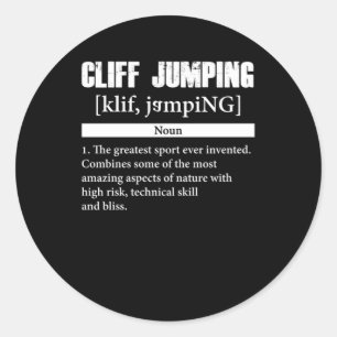 Cliff Jumping Definition Cliff Diving Gift Classic Round Sticker
