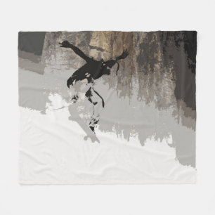Cliff Jumping- Skateboarder  Fleece Blanket