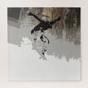 Cliff Jumping- Skateboarder Jigsaw Puzzle