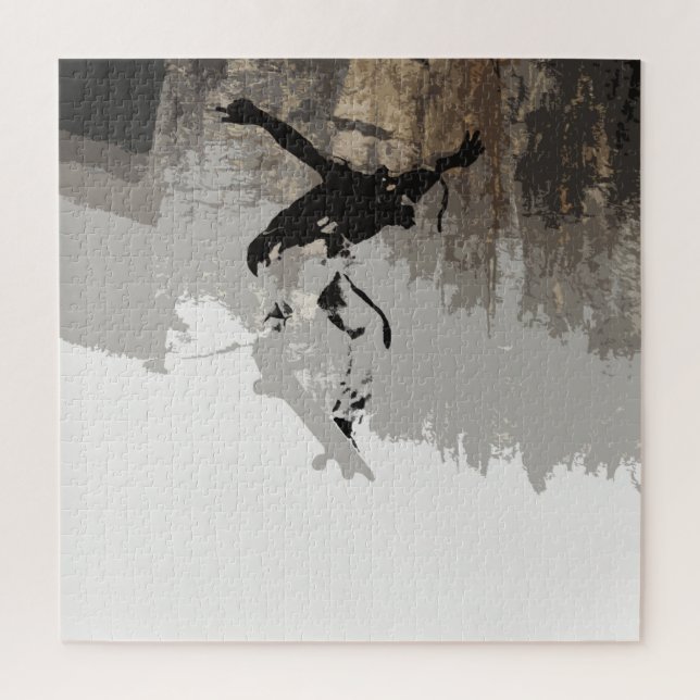 Cliff Jumping- Skateboarder Jigsaw Puzzle (Vertical)