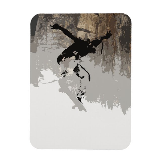 Cliff Jumping- Skateboarder Magnet (Vertical)