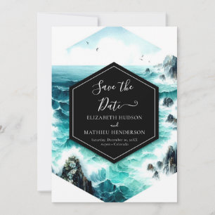 Cliff Ocean Nautical Wedding Save The Date