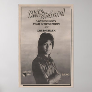 CLIFF RICHARD - 1972 Poster original NME - Power
