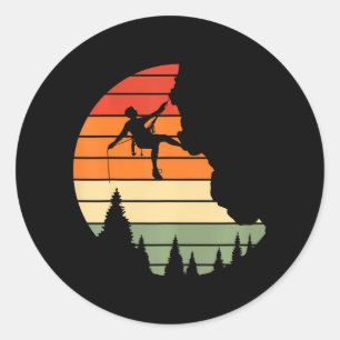 Cliff Rock Climbing Mountain Climber Mountaineer Classic Round Sticker