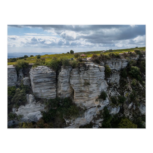 Cliff top picnic site Paphos, Cyprus Poster (Front)