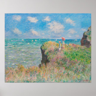 Cliff Walk at Pourville (1882) by Claude Monet Poster