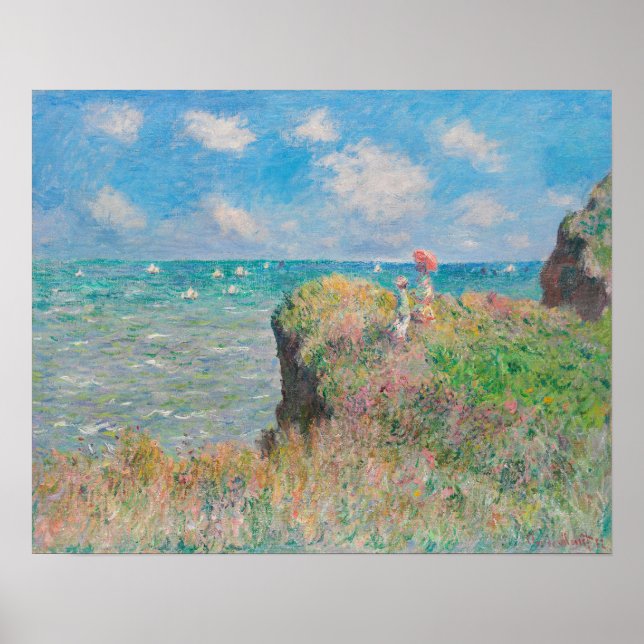 Cliff Walk at Pourville (1882) by Claude Monet Poster (Front)