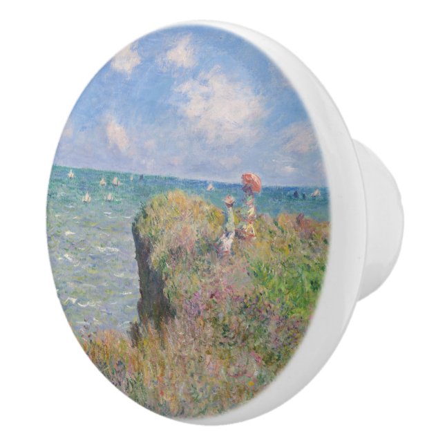 Cliff Walk at Pourville by Claude Monet Ceramic Knob (Right)