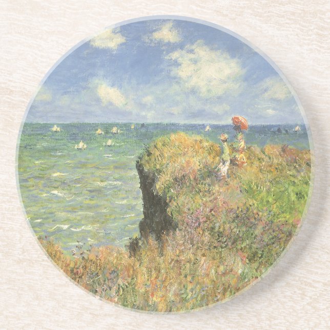 Cliff Walk at Pourville by Claude Monet Coaster (Front)