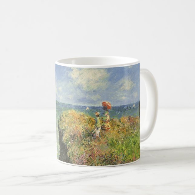 Cliff Walk at Pourville by Claude Monet Coffee Mug (Front Right)