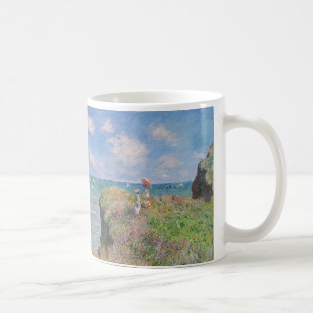 Cliff Walk at Pourville by Claude Monet Coffee Mug (Right)