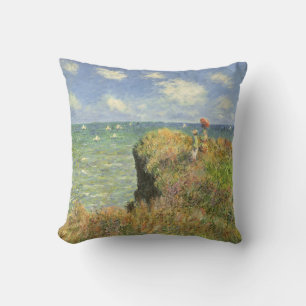 Cliff Walk at Pourville by Claude Monet Cushion