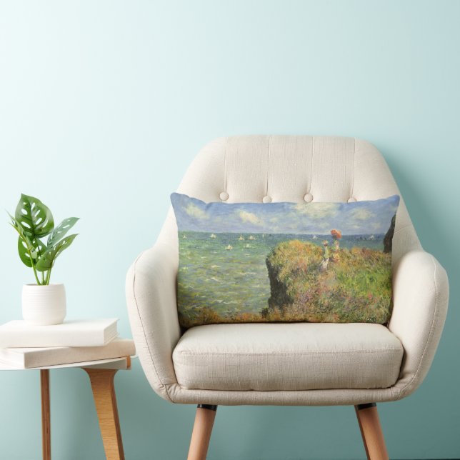 Cliff Walk at Pourville by Claude Monet Lumbar Cushion (Chair)