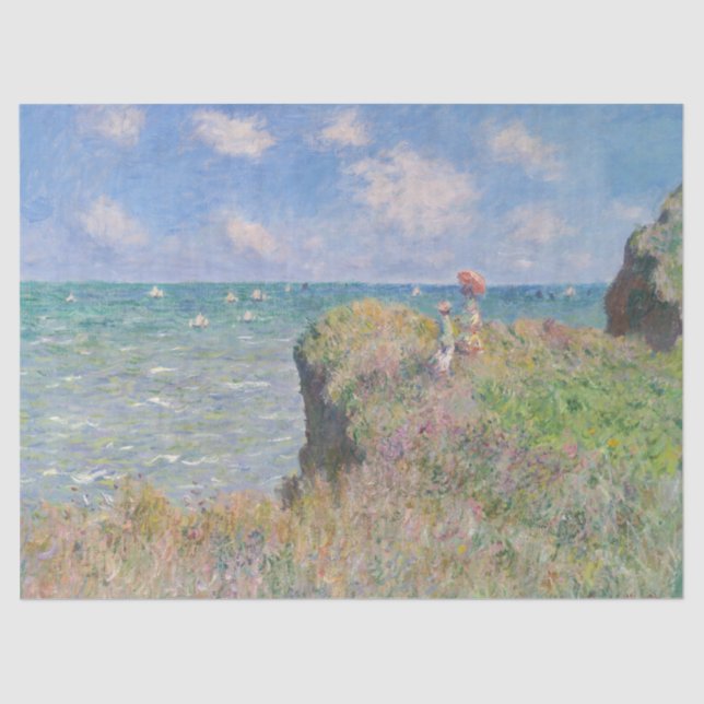 Cliff Walk at Pourville by Claude Monet Tissue Paper (Front)