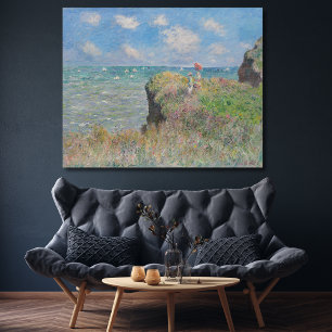 Cliff Walk at Pourville Monet Canvas Print