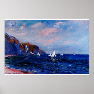 Cliffs and Sailboats at Pourville,1882 Poster