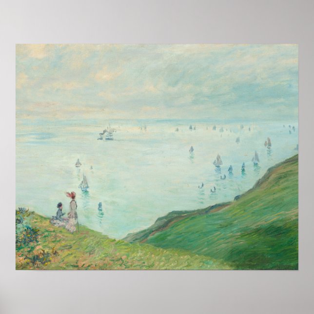 Cliffs at Pourville (1882) by Claude Monet Poster (Front)