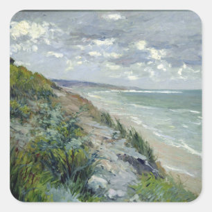 Cliffs by the sea at Trouville Square Sticker