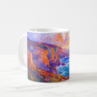 Cliffs in Fiery Sunset Impressionist Landscape Coffee Mug