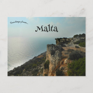 Cliffs of Dingli Malta Postcard