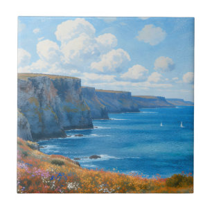 "Cliffs of Endless Horizon" – A Welsh Seascape Tile