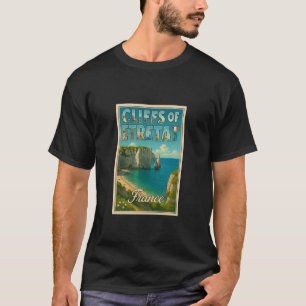 Cliffs of Etretat France Vintage Travel Souvenir A T-Shirt