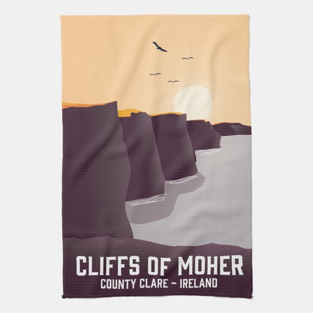 Cliffs of Moher County Clare, Ireland. Tea Towel (Vertical)