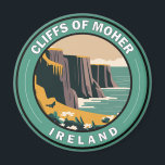 Cliffs of Moher Ireland Floral Travel Art Vintage Magnet<br><div class="desc">Cliffs of Moher vector art design. The Cliffs of Moher are sea cliffs located at the southwestern edge of the Burren region in County Clare,  Ireland.</div>