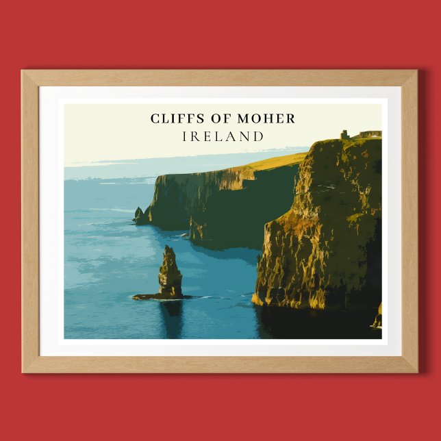 Cliffs Of Moher, Ireland Retro Style Poster (Creator Uploaded)