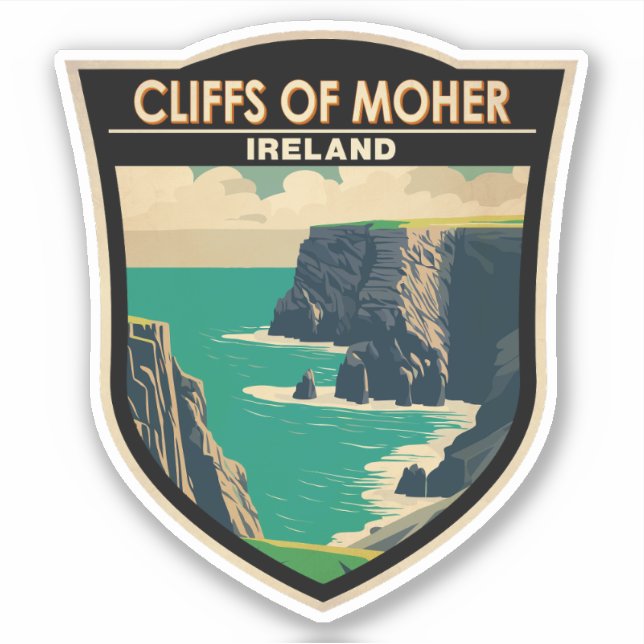 Cliffs of Moher Ireland Travel Art Vintage (Front)