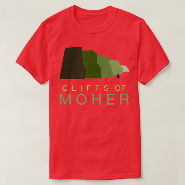 Cliffs of Moher Modern Irish Ireland  T-Shirt (Design Front)