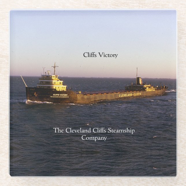 Cliffs Victory glass coaster (Front)