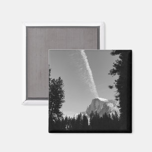 Cliffside Cloud Yosemite Sky Black and White Photo Magnet