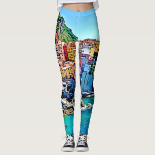 Cliffside Dreams: Manarola’s Colors Leggings