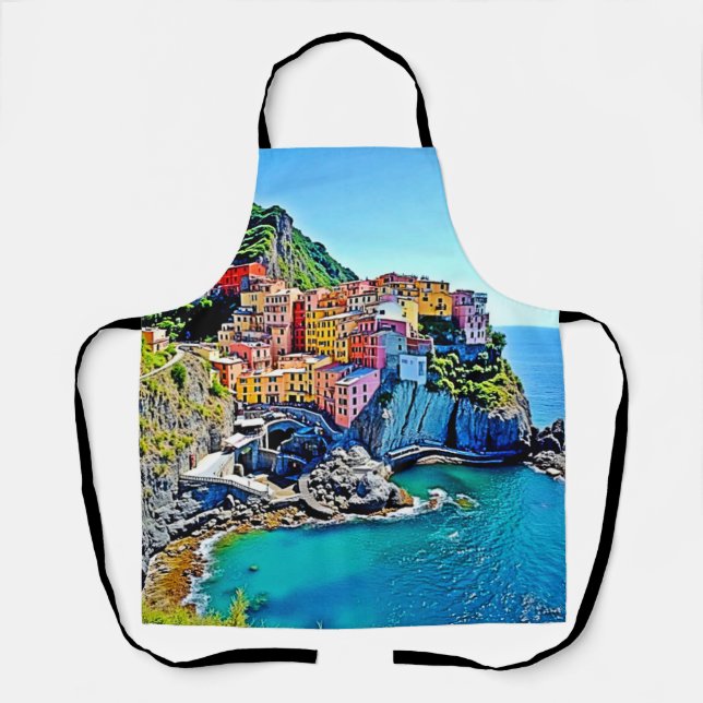 Cliffside Dreams: Manarola’s Colours Apron (Front)