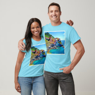 Cliffside Dreams: Manarola’s Colours T-Shirt