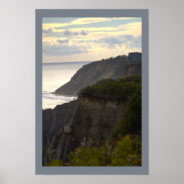 Cliffside Sunset Waterscape Photo Poster (Front)