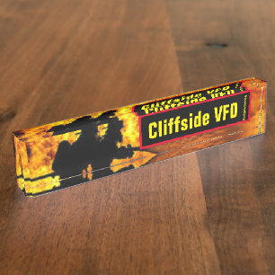 Cliffside VFD Flames desk name plate