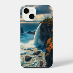 cliffside waterfall plunges gracefully iPhone 14 case