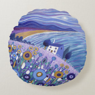 Clifftop Cottage 2013 Round Cushion