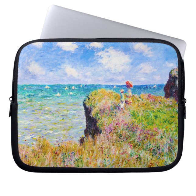 Clifftop Walk at Pourville Claude Monet Laptop Sleeve (Front)