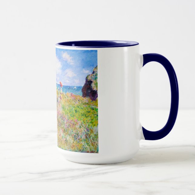 Clifftop Walk at Pourville Claude Monet Mug (Right)