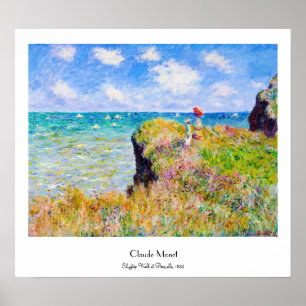 Clifftop Walk at Pourville Claude Monet Poster