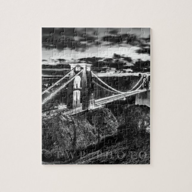 Clifton Bridge BW Jigsaw Puzzle (Vertical)