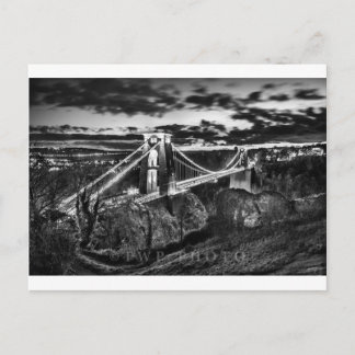 Clifton Bridge BW Postcard