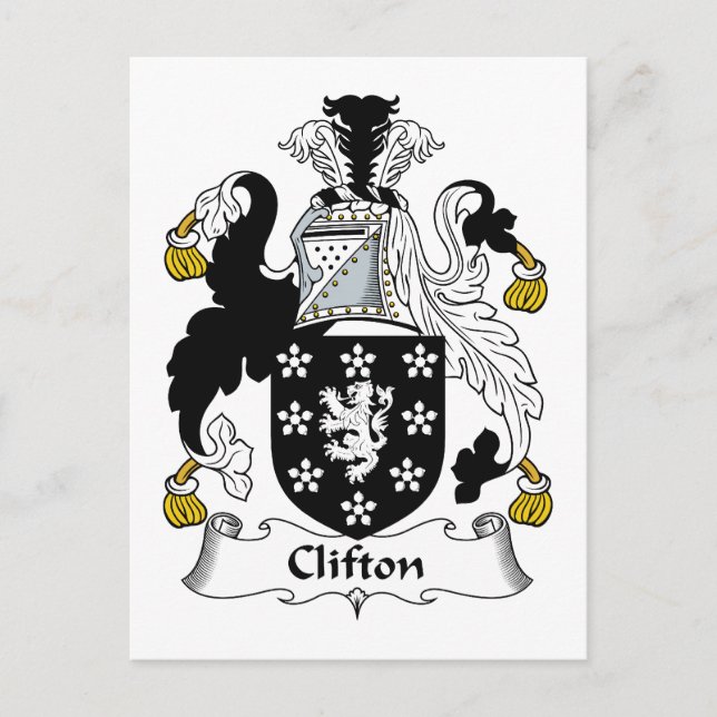 Clifton Family Crest Postcard (Front)