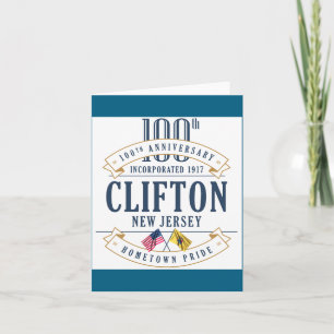 Clifton New Jersey 100th Anniv White _1  Card