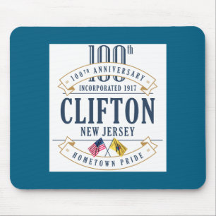Clifton New Jersey 100th Anniv White _1  Mouse Mat