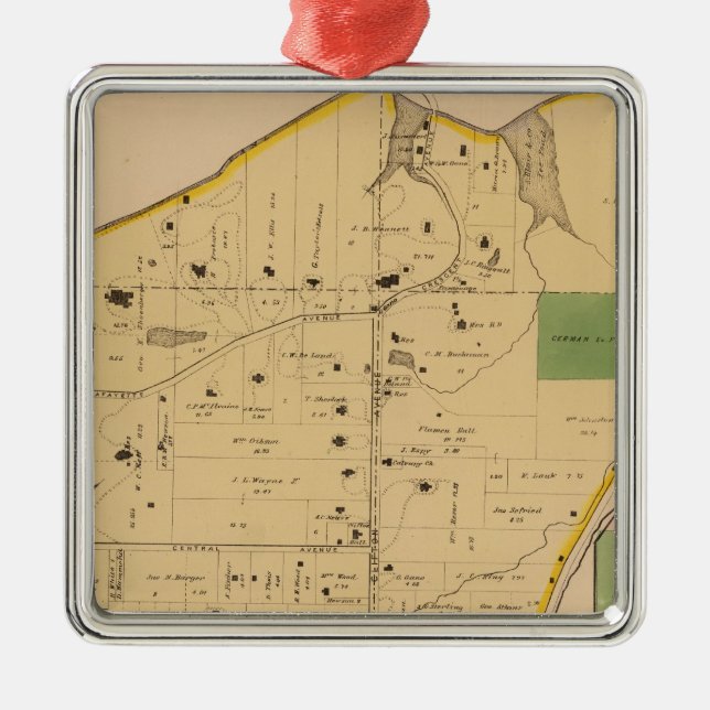 Clifton, Ohio Metal Tree Decoration (Front)